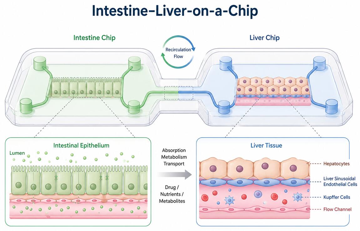 intestine liver on a chip