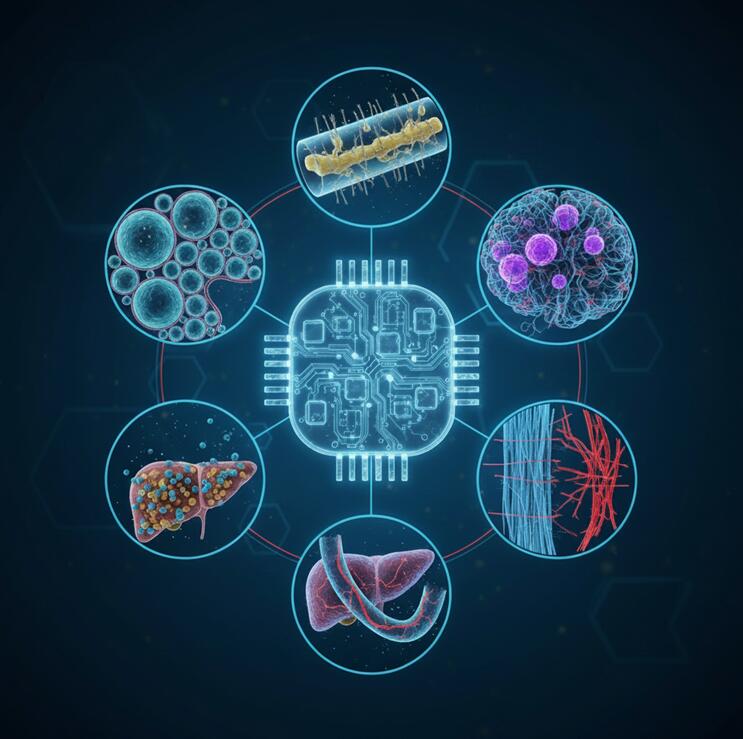 Diagram showing patient-derived organoids modeling genetic mutations in a 3D structure